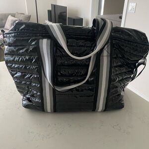 Think Royln Wingman Black Patent Travel Tote. NEW